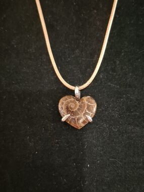 Sapphireskies Designs Sterling Ammonite Heart Pendant